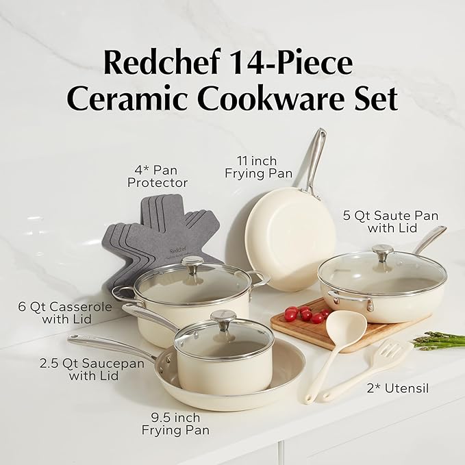RedChef Ceramic Cookware 14-Piece Set